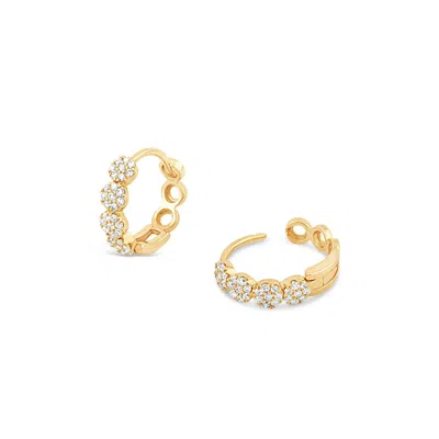 Dinny Hall Women's Starflower Lab-created Diamond Huggie Hoops White Gold
