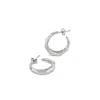 Dinny Hall Sterling Silver Thalassa Tapering Faceted Chunky Hoop Earrings In Metallic