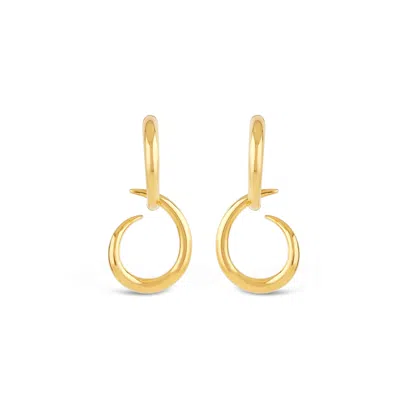 Dinny Hall Women's Toro Drop Hoops Gold Plated