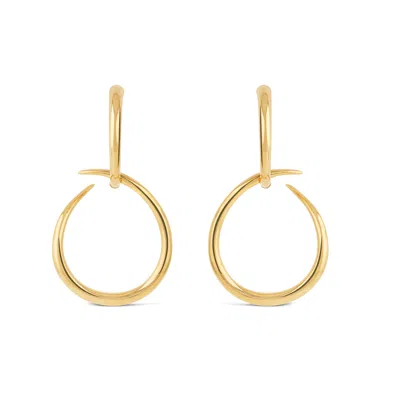 Dinny Hall Women's Toro Large Drop Hoops Gold Plated