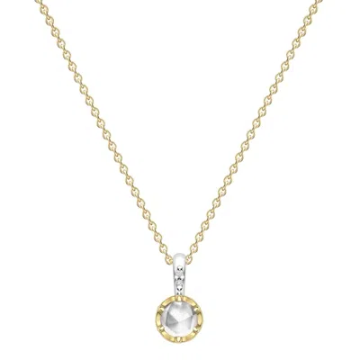 Dinny Hall Women's White / Silver / Yellow April White Sapphire Birthstone Pendant In Gold