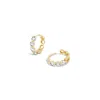 Dinny Hall Women's White / Yellow Shuga Lab-created Diamond Huggie Hoops In Gold