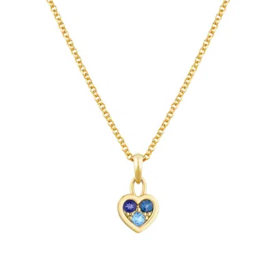 Dinny Hall Women's Yellow / Blue My World Blue Gem Heart Pendant In Gold