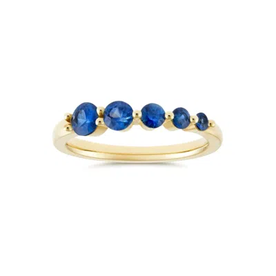 Dinny Hall Women's Yellow / Blue Shuga Blue Sapphire Graduated Ring In Multi