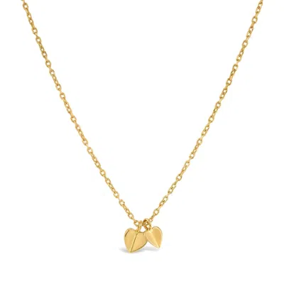 Dinny Hall Women's Yellow / Gold Bijou Folded Heart Gold Duo Pendant