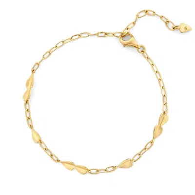 Dinny Hall Women's Yellow / Gold Folded Heart Dainty Chain Bracelet