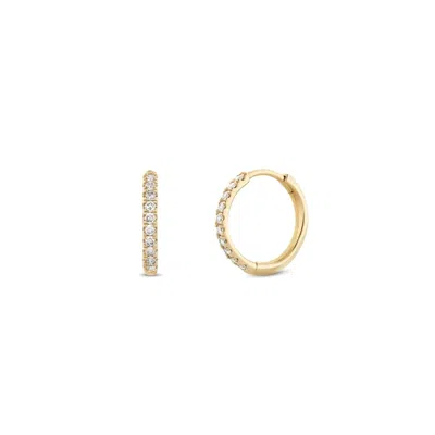 Dinny Hall Women's Yellow / Gold Medium Lab-grown Diamond Gold Huggie Hoops