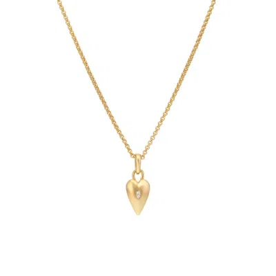 Dinny Hall Women's Yellow / Gold My World Gold Heart Shield Charm Necklace