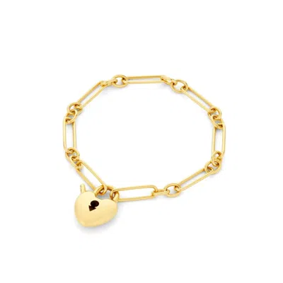 Dinny Hall Women's Yellow / Gold Padlock Heart Gold Chain Bracelet