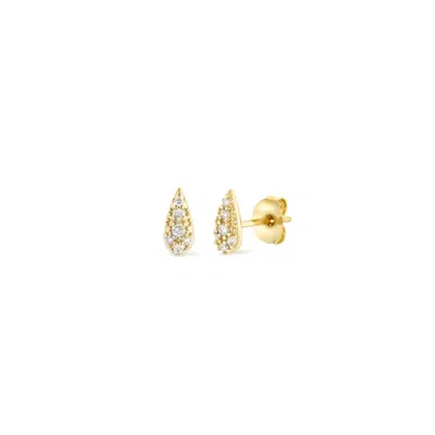 Dinny Hall Women's Yellow / Gold / White Pear Drop Pave Lab-grown Diamond Studs In Multi