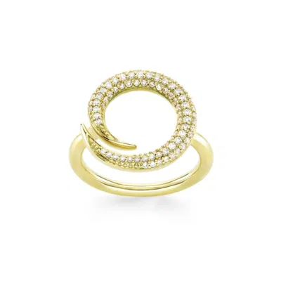 Dinny Hall Women's Yellow / Gold / White Toro Lab-created Diamond Pave Ring