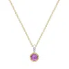 Dinny Hall Women's Yellow / Purple / Pink February Amethyst Birthstone Pendant In Gold