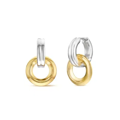 Dinny Hall Women's Yellow / White / Silver Iceni Mixed Metal Chariot Link Drop Hoops In Gold