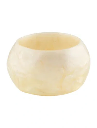 Pre-owned Dinosaur Designs Boulder Bangle, 8.75" In White