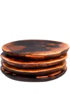 Dinosaur Designs Distressed-effect Coasters (set Of Four) In Brown