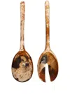 Dinosaur Designs Distressed-effect Salad Servers In Brown