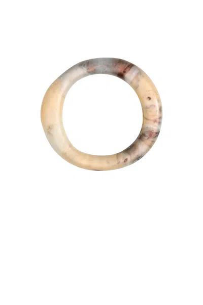 Dinosaur Designs Drift Wishbone Bangle Bracelet In Sandy Pearl