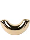 Dinosaur Designs Horn Brass Candle Holder In Gold