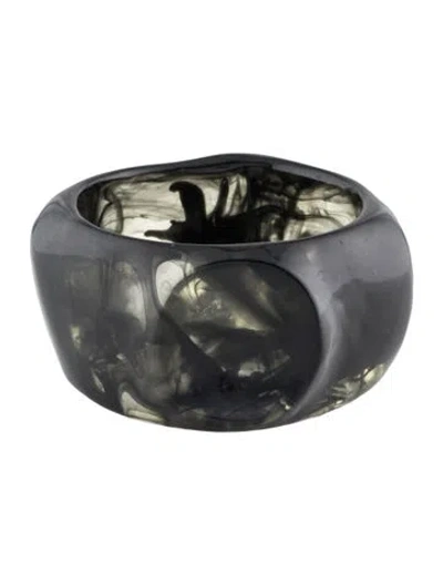 Pre-owned Dinosaur Designs Large Organic Oval Bangle, 8.25" In Black