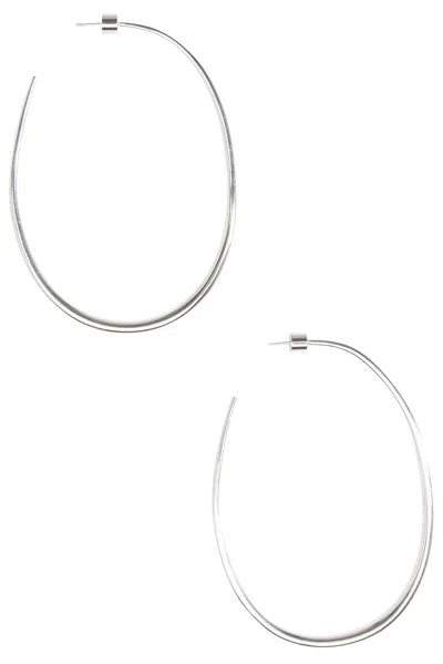 Dinosaur Designs Large Pebble Hoop Earrings In Silver-plated Brass