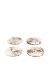 Dinosaur Designs Marble-effect Coasters (set Of 4) In Brown