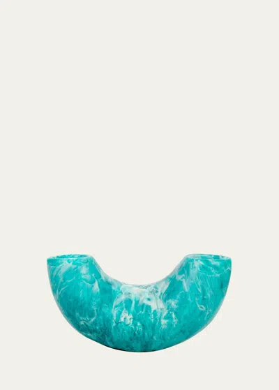 Dinosaur Designs Medium Horn Vase - 10.2" In Lagoon