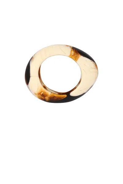 Dinosaur Designs Medium Rock Bangle In Light Horn Swirl