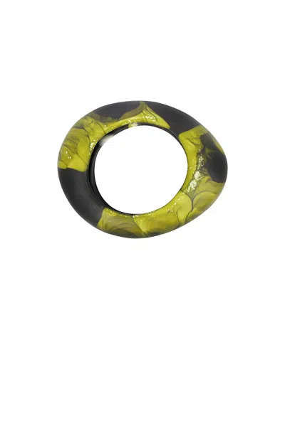 Dinosaur Designs Medium Rock Bangle In Malachite