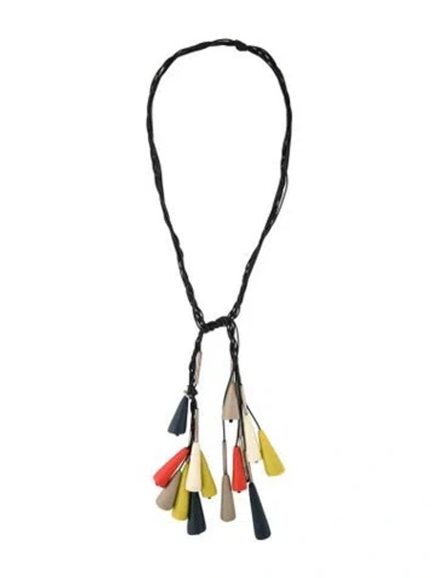 Pre-owned Dinosaur Designs Resin & Cord Lariat Necklace, 41.5"