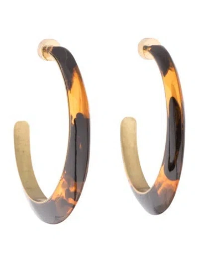 Pre-owned Dinosaur Designs Resin Hoop Earrings In Brown/orange