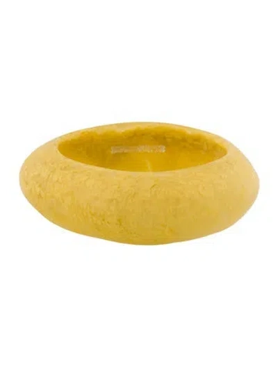 Pre-owned Dinosaur Designs Resin Large Rock Bangle Bracelet, 8.5" In Yellow
