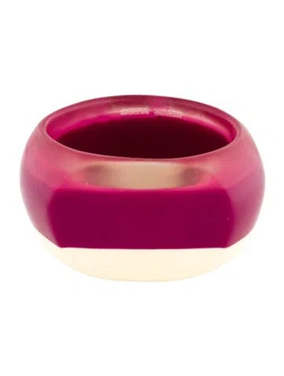 Pre-owned Dinosaur Designs Resin Signet Bangle Bracelet, 8.5" In Pink