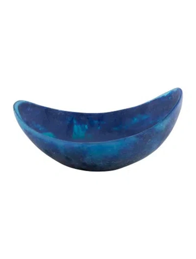 Pre-owned Dinosaur Designs Seed Swirled Resin Bowl In Blue