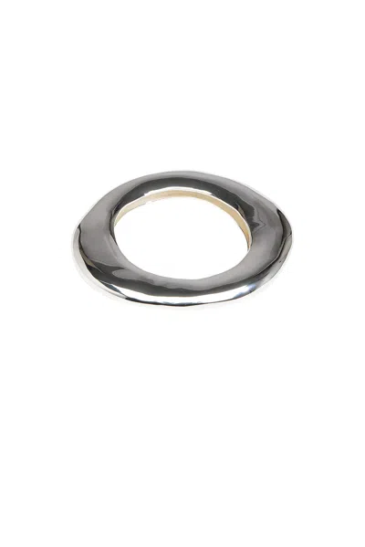 Dinosaur Designs Small Drift Bangle Bracelet In Silver-plated Brass