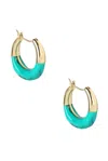 Dinosaur Designs Small Horn Hoop Earrings In Swirl Mineral
