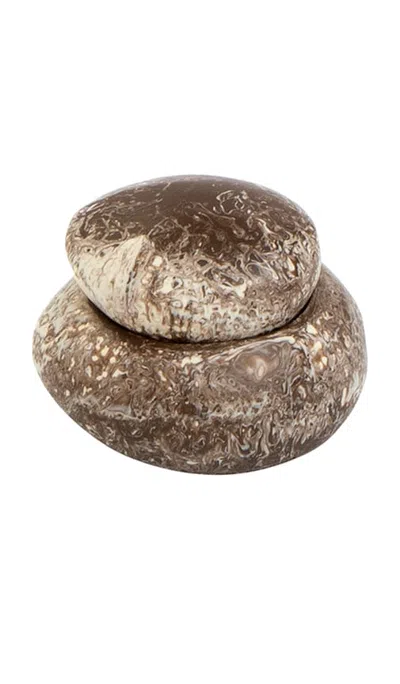 Dinosaur Designs Small Pebble Jar In Cappuccino