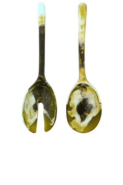 Dinosaur Designs Stone Long Servers In Malachite