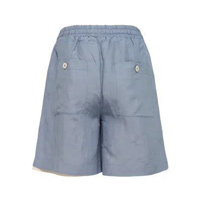 Diomene Aster Micro Embroidered Drawstring Shorts In Blue