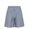 Diomene Aster Micro Embroidered Drawstring Shorts In Blue