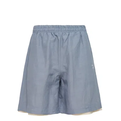 Diomene Aster Micro Embroidered Drawstring Shorts In Blue