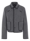 Diomene Boiled Wool Contrast-piping Jacket In Gray