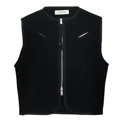 Diomene Boiled Wool Vest In Black