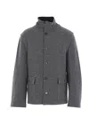 Diomene Virgin-wool High-neck Jacket In Gray