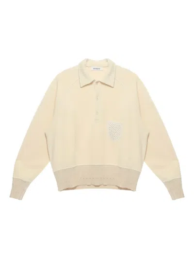 Diomene Crochet-detail Polo Sweater