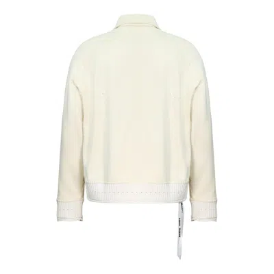 Diomene Distressed Half-zip Polo In Neutral