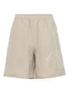 Diomene Embroidered Elastic-waist Shorts In Neutral