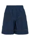 Diomene Floral-embroidered Shorts In Blue