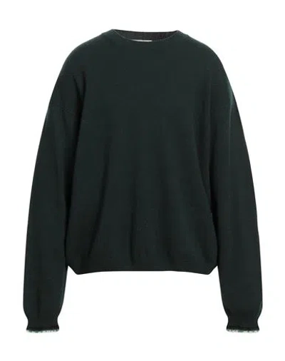 Diomene Man Sweater Dark Green Size L Cashmere, Virgin Wool