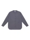 Diomene Mandarin-collar Patch-pocket Shirt In Gray