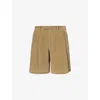 DIOMENE PLEATED CORDUROY MID-RISE COTTON-BLEND SHORTS